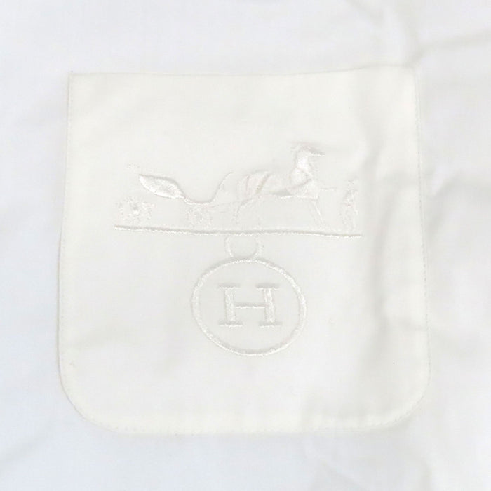 HERMES  
Logo Embroidery Button  
Ex Libris Cotton Shirt