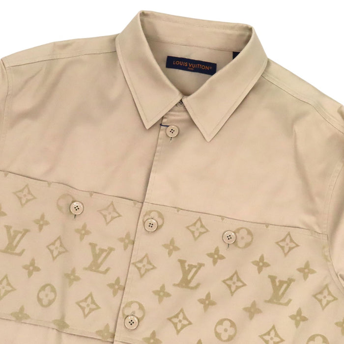 LOUIS VUITTON 
LV ロゴボタン チノ コットン 
モノグラム フロックカジュアル コットン オーバーシャツ