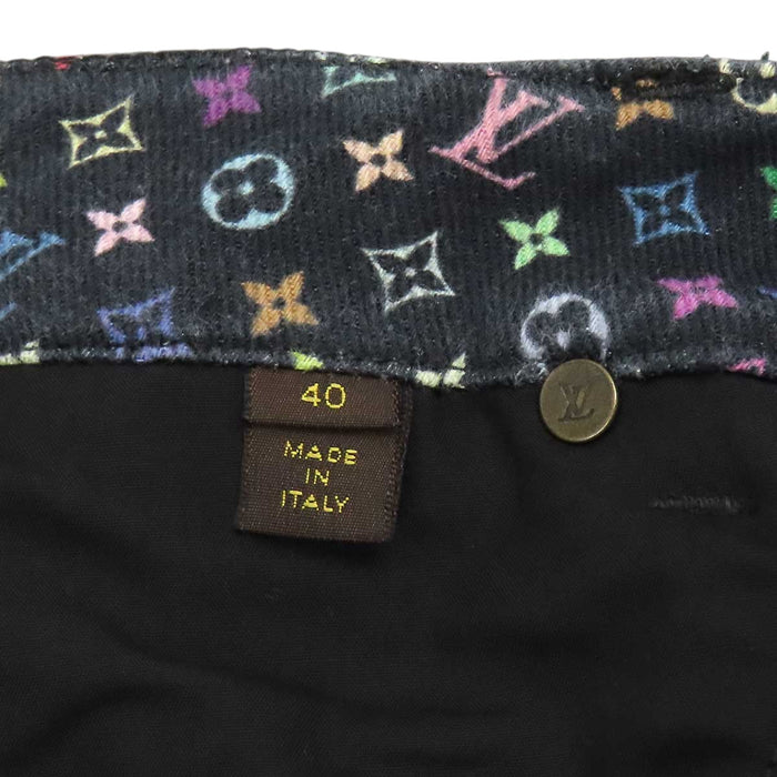 LOUIS VUITTON 
LV ロゴ コットン 
マルチカラー モノグラム デニム スカート