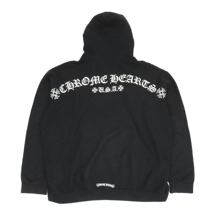 CHROME HEARTS 
CH SWTSHRT ダガージップ SV925 スウェット 裏起毛 コットン 
アーチ ロゴ ジップアップ パーカー