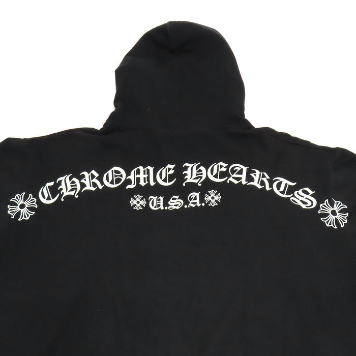 CHROME HEARTS 
CH SWTSHRT ダガージップ SV925 スウェット 裏起毛 コットン 
アーチ ロゴ ジップアップ パーカー