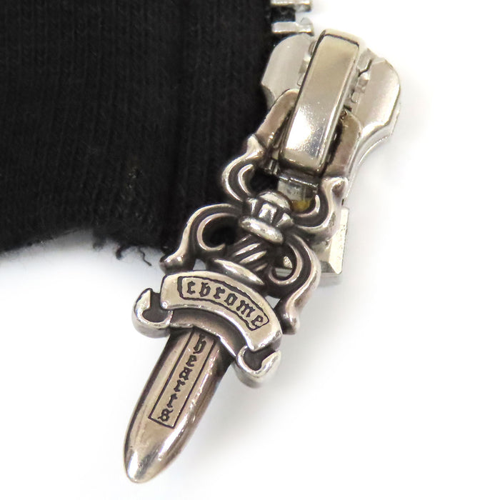 CHROME HEARTS 
CH SWTSHRT ダガージップ SV925 スウェット 裏起毛 コットン 
アーチ ロゴ ジップアップ パーカー