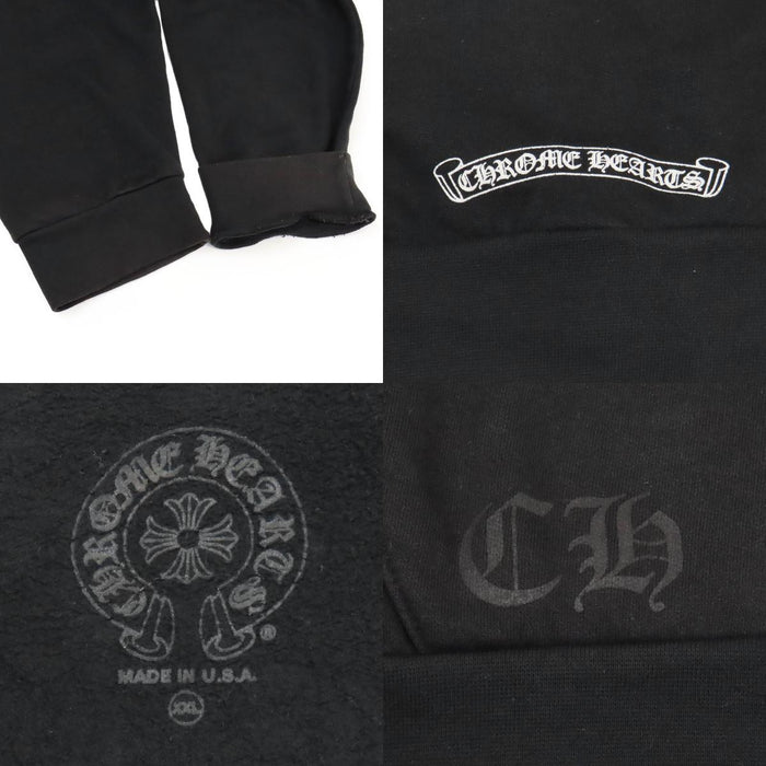 CHROME HEARTS 
CH SWTSHRT ダガージップ SV925 スウェット 裏起毛 コットン 
アーチ ロゴ ジップアップ パーカー