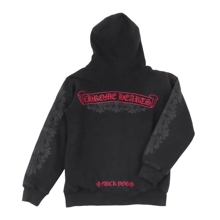CHROME HEARTS 
CH ダガージップ バック フード スウェット ヴィンテージ コットン 
フローラルクロス スクロール ジップアップ フーディ