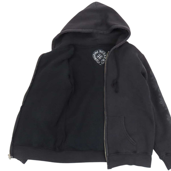 CHROME HEARTS 
CH ダガージップ バック フード スウェット ヴィンテージ コットン 
フローラルクロス スクロール ジップアップ フーディ