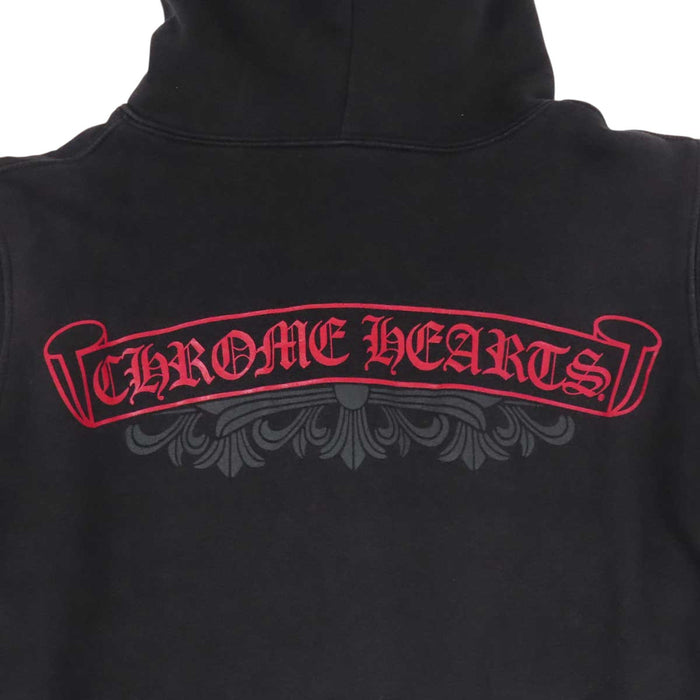 CHROME HEARTS 
CH ダガージップ バック フード スウェット ヴィンテージ コットン 
フローラルクロス スクロール ジップアップ フーディ
