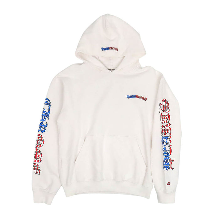 CHROME HEARTS  
Matty Boy Collaboration CH Scroll Label Stars and Stripes Sweatshirt  
MATTY BOY AMERICA HOODIE Hoodie
