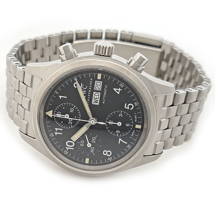IWC 
Flieger mécanique, chronographe 
avec boîte et papiers
