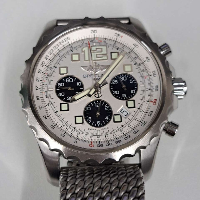 【WHOLESALES】
BREITLING
A23360
Box (outer box has deterioration), Guarantee, Chronometer Certificate