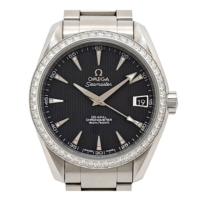 OMEGA 
シーマスター アクアテラ ベゼルダイヤ 
箱ギャラ付