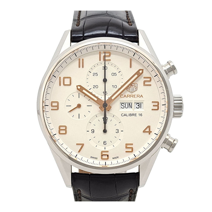 TAG HEUER 
Carrera Calibre 16 chronographe 
Avec boîte et papiers