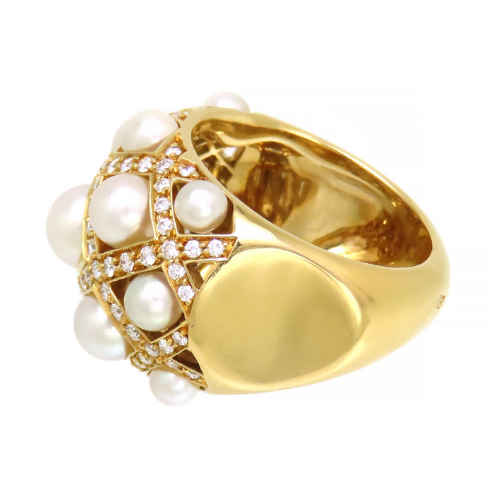 CHANEL 
Baroque Collection Pearl Diamond Ring