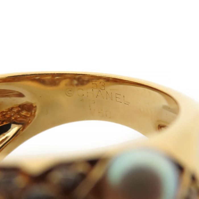 CHANEL 
Baroque Collection Pearl Diamond Ring