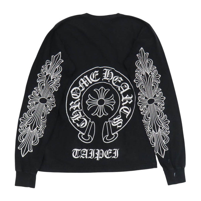 CHROME HEARTS 
CH コットン クルーネック 
台北限定 袖フローラル ホースシュー ロングスリーブ Tシャツ