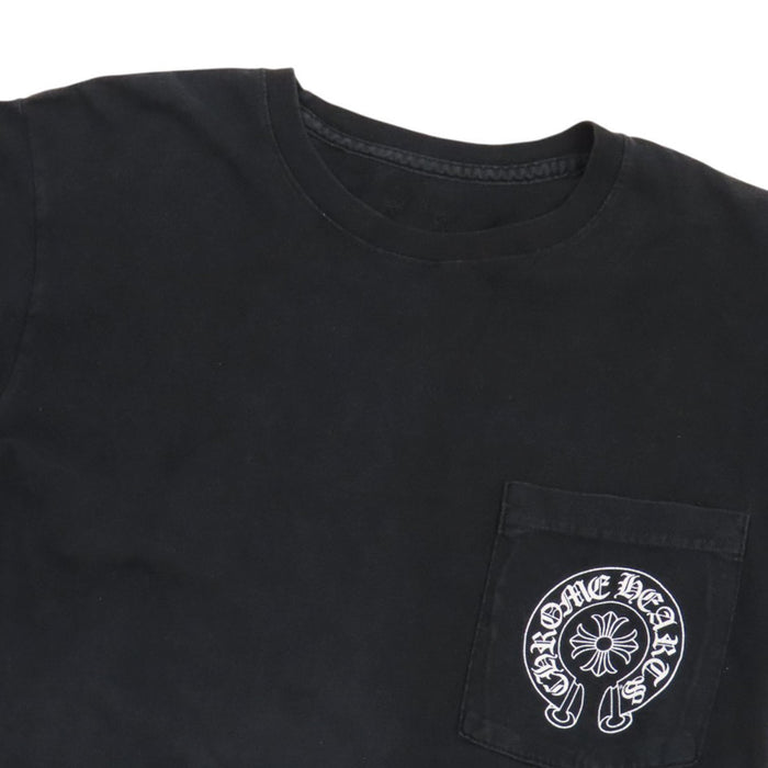 CHROME HEARTS 
CH コットン クルーネック 
台北限定 袖フローラル ホースシュー ロングスリーブ Tシャツ