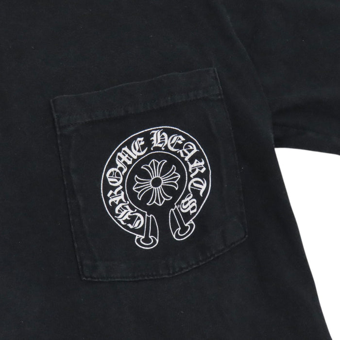 CHROME HEARTS 
CH コットン クルーネック 
台北限定 袖フローラル ホースシュー ロングスリーブ Tシャツ