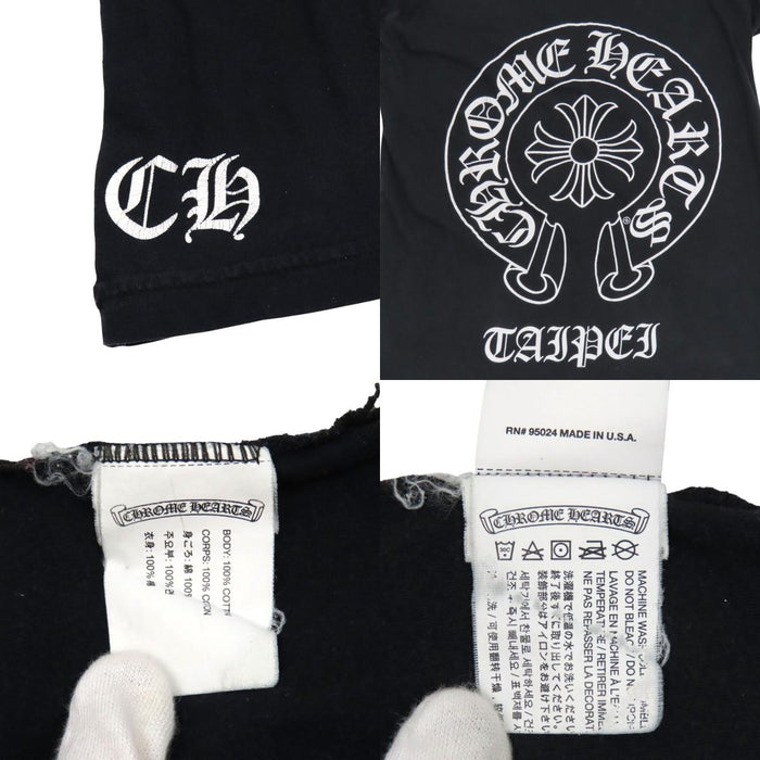 CHROME HEARTS 
CH コットン クルーネック 
台北限定 袖フローラル ホースシュー ロングスリーブ Tシャツ