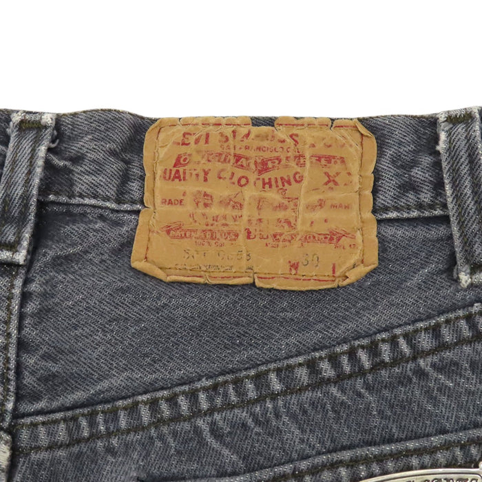 CHROME HEARTS 
LEVI'S CH クロスボール ボタン ホースシュー レザー シルバー 
リーバイス 501 クロスパッチ デニムパンツ