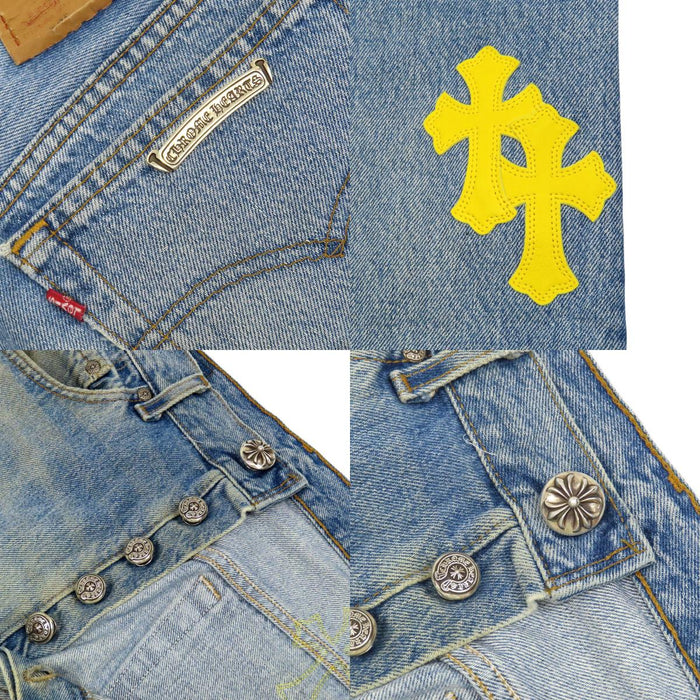 CHROME HEARTS 
CH リーバイス クロスボール ボタン コットン 
リーバイス 501 クロスパッチ デニムパンツ