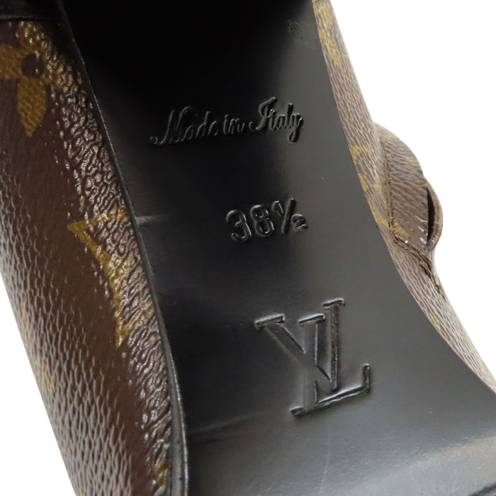 LOUIS VUITTON 
LV レースアップ レザー ハイヒール 
スタートレイル アンクルブーツ 
モノグラム