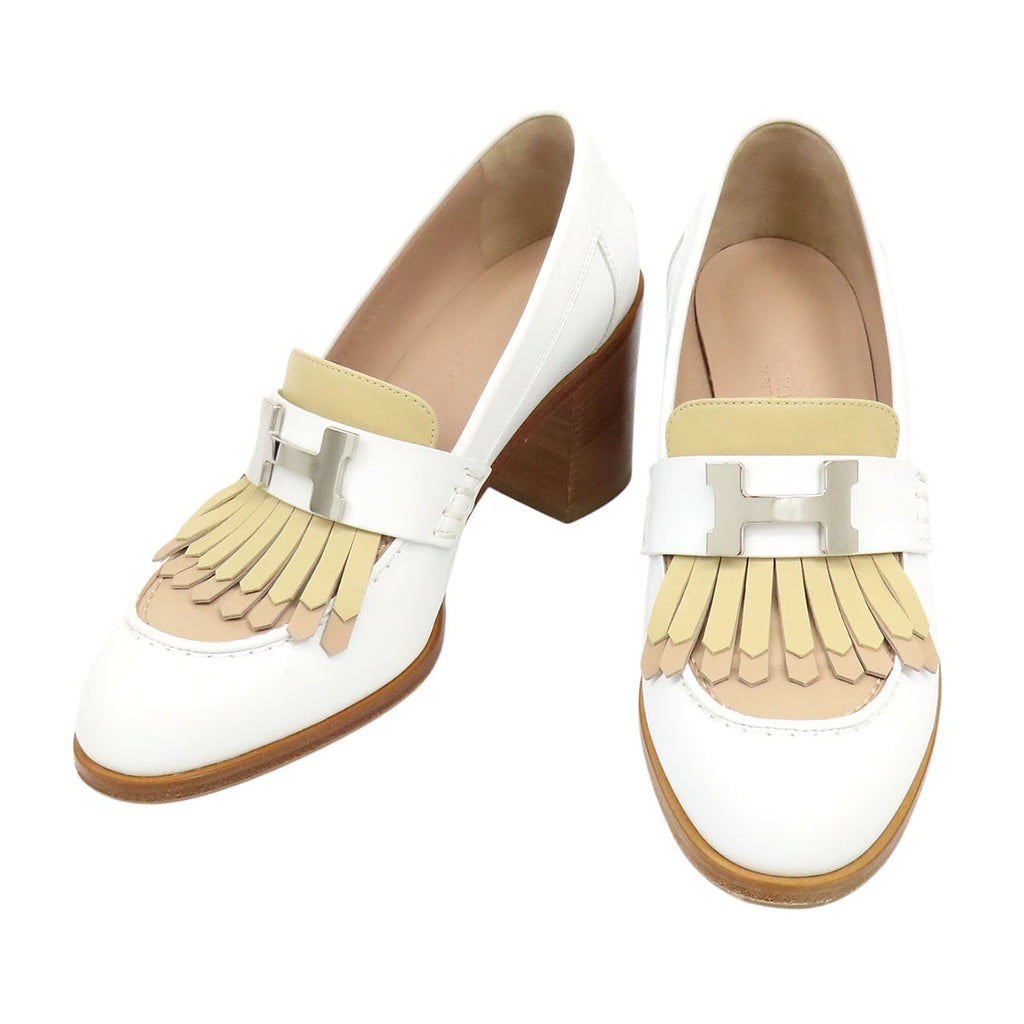 HERMES H アッシュ レザー ハイヒール シルバーカラー金具 エリゼ 70