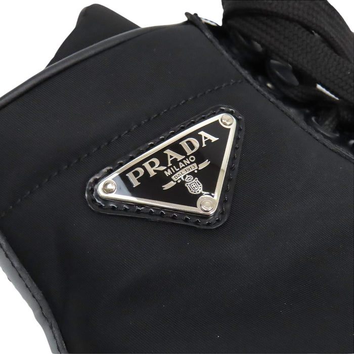 PRADA 
三角ロゴ レザー ヒール Re-Nylon 
トライアングル レースアップ ショートブーツ