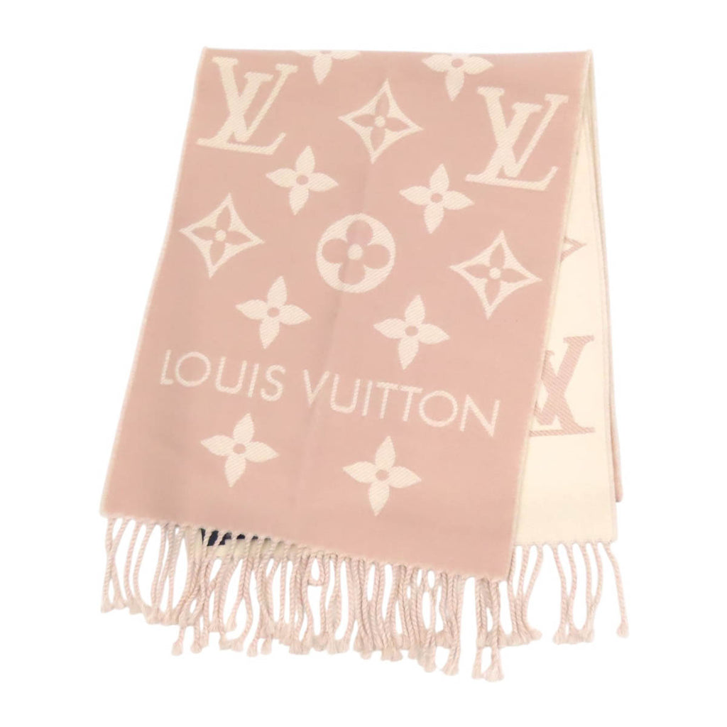 LOUIS VUITTON LV ロゴ 総柄 フリンジ ウール LV エセンシャル