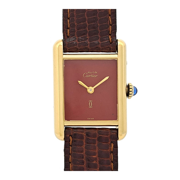 CARTIER 
Must Tank SM Bordeaux Overhauled
