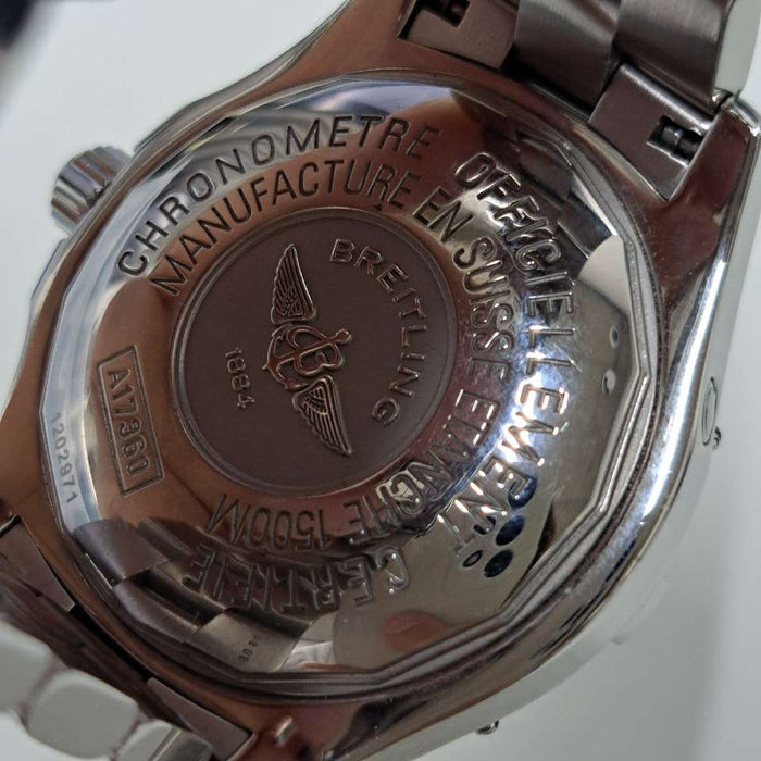 【WHOLESALE】
BREITLING
A17360
Box (inner box deteriorated), Guarantee, Chronometer Certificate