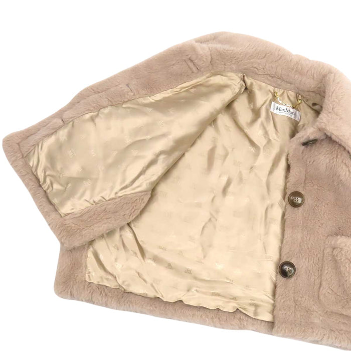 MAX MARA 
ロゴボタン ニューテルツォ アルパカ ウール サンド 
NEWTERZO テディベア ケープ