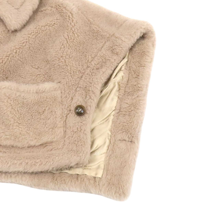 MAX MARA 
ロゴボタン ニューテルツォ アルパカ ウール サンド 
NEWTERZO テディベア ケープ