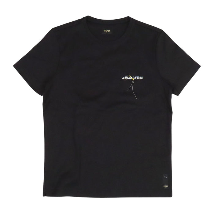 FENDI 
エンブロイダリー 刺繍 コットン クルーネック 
ロゴ 半袖 Tシャツ