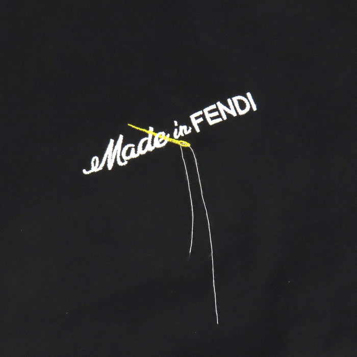 FENDI 
エンブロイダリー 刺繍 コットン クルーネック 
ロゴ 半袖 Tシャツ