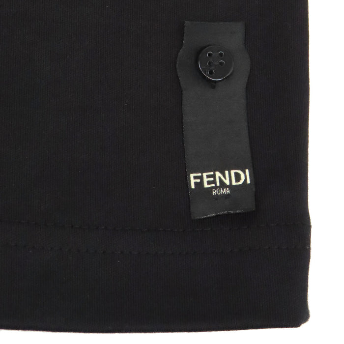 FENDI 
エンブロイダリー 刺繍 コットン クルーネック 
ロゴ 半袖 Tシャツ