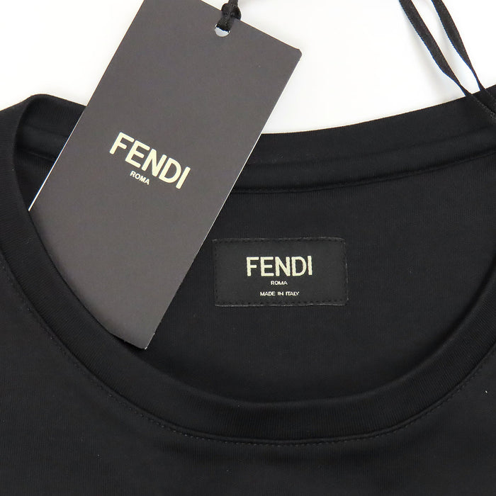 FENDI 
エンブロイダリー 刺繍 コットン クルーネック 
ロゴ 半袖 Tシャツ