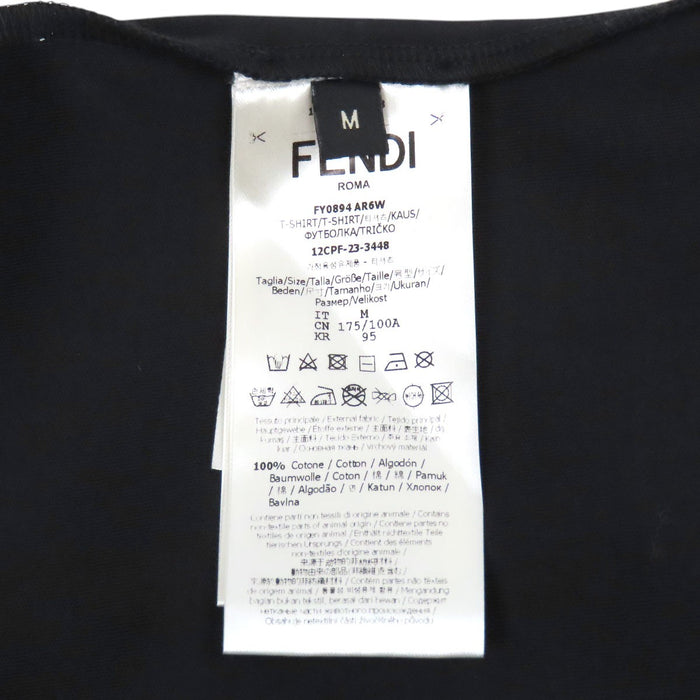 FENDI 
エンブロイダリー 刺繍 コットン クルーネック 
ロゴ 半袖 Tシャツ