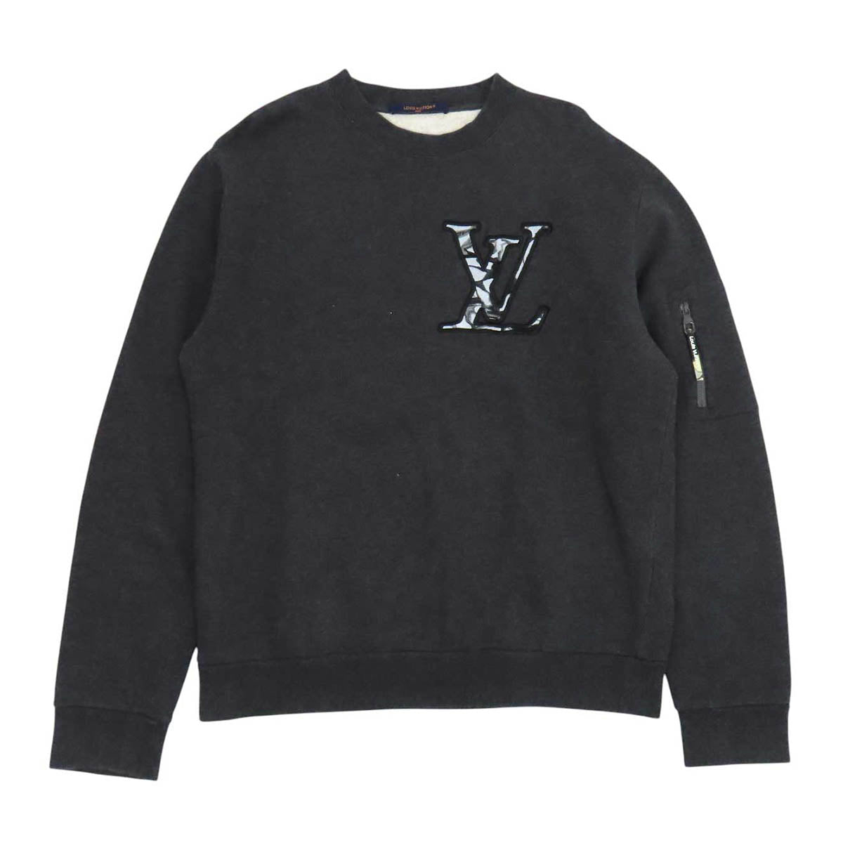 LOUIS VUITTON ロゴ コットン 裏起毛 クルーネック LV エンブロイ