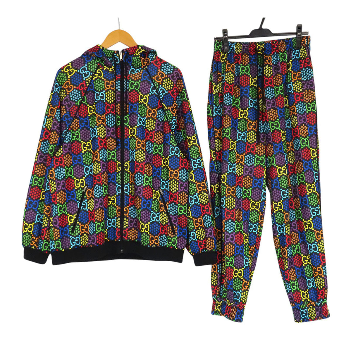 GUCCI ロゴ 総柄 ジップアップ フーディ メッシュ スター GG