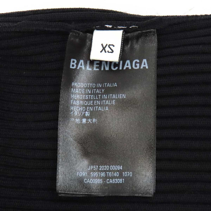 BALENCIAGA 
ハイネック ナイロン リブ タイト 総柄 
ロゴ 総柄 ワンピース