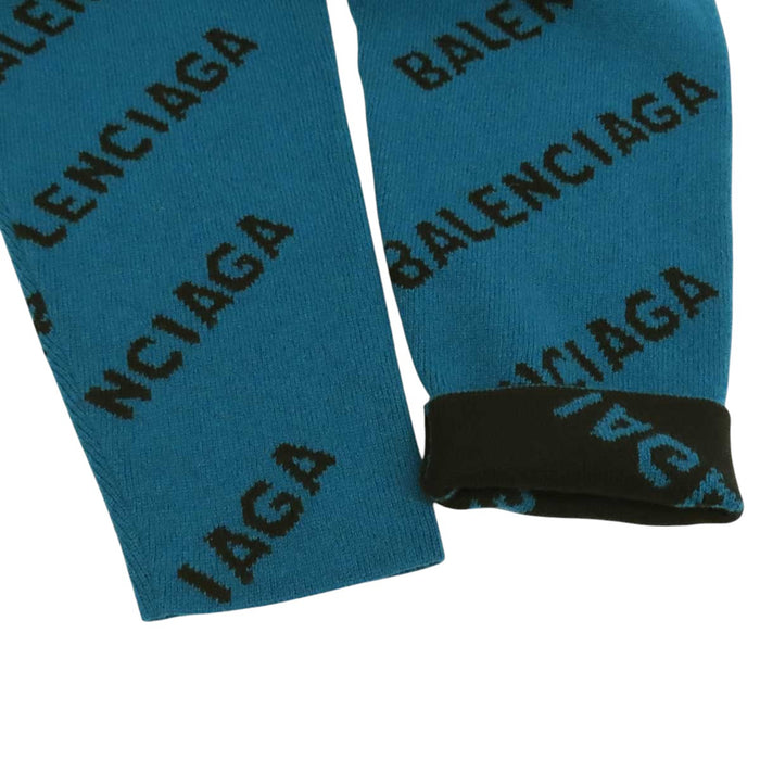 BALENCIAGA 
総柄 クルーネック 
オールオーバーロゴ ウール ニット