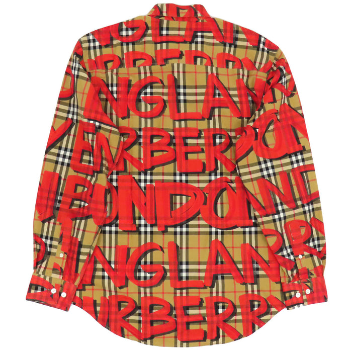 BURBERRY 
ロゴボタン コットン 
グラフィティ ノバチェック シャツ