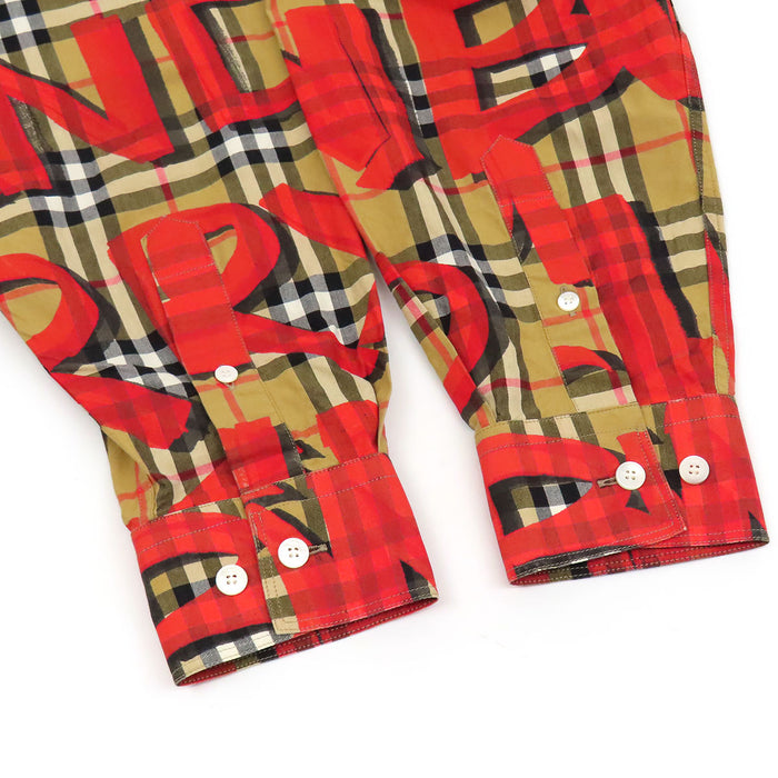 BURBERRY 
ロゴボタン コットン 
グラフィティ ノバチェック シャツ