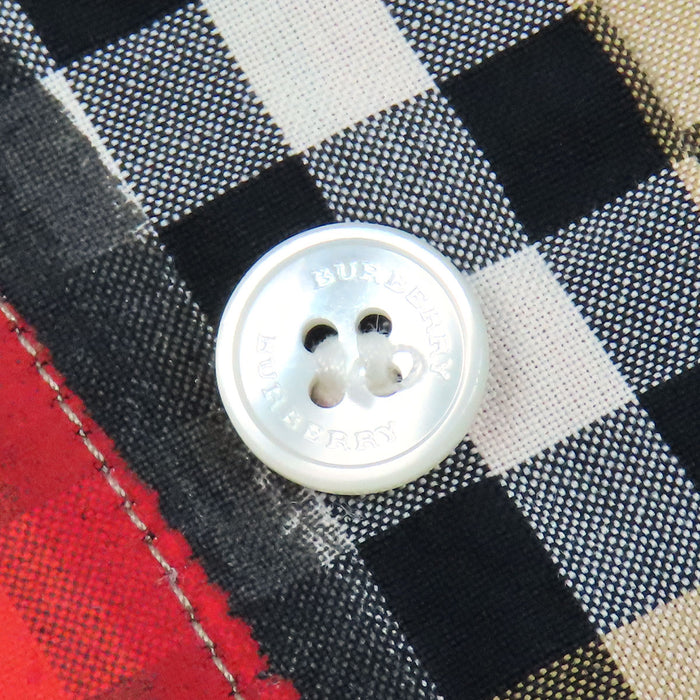 BURBERRY Logo Button Cotton Graffiti Nova Check Shirt