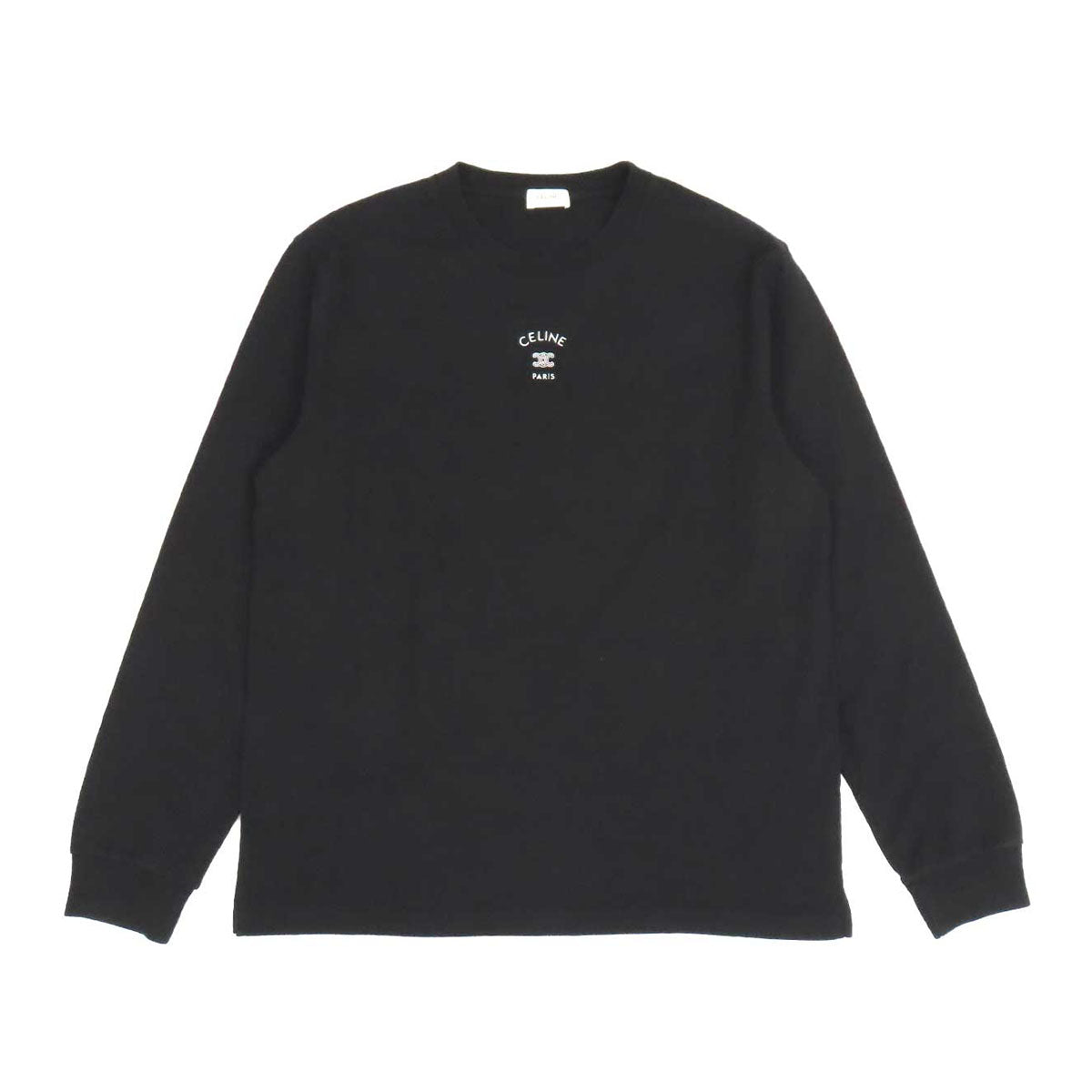 CELINE ロゴ コットン クルーネック トリオンフ 刺繍 ロングスリーブ T
