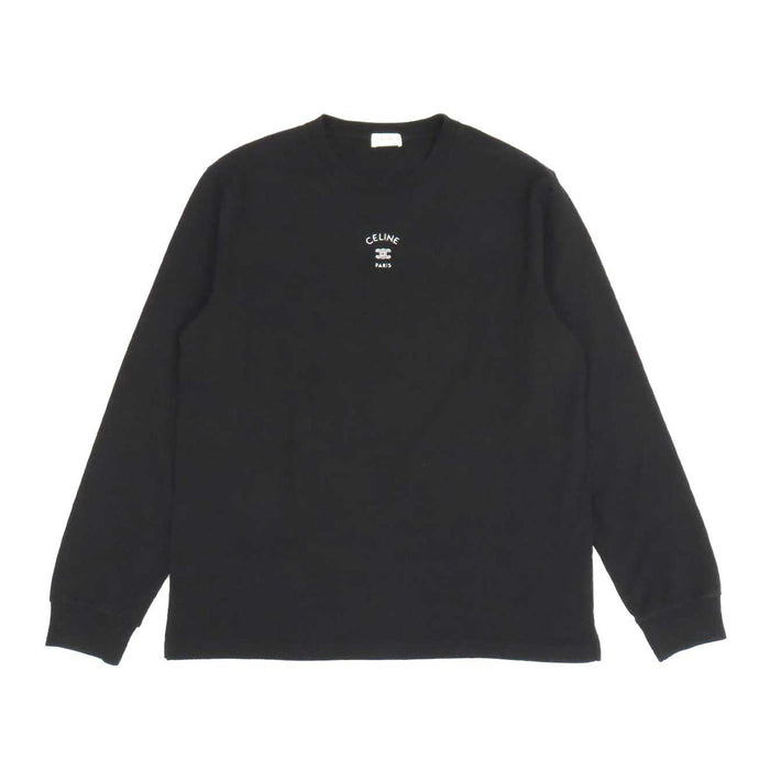 CELINE 
ロゴ コットン クルーネック 
トリオンフ 刺繍 ロングスリーブ Tシャツ