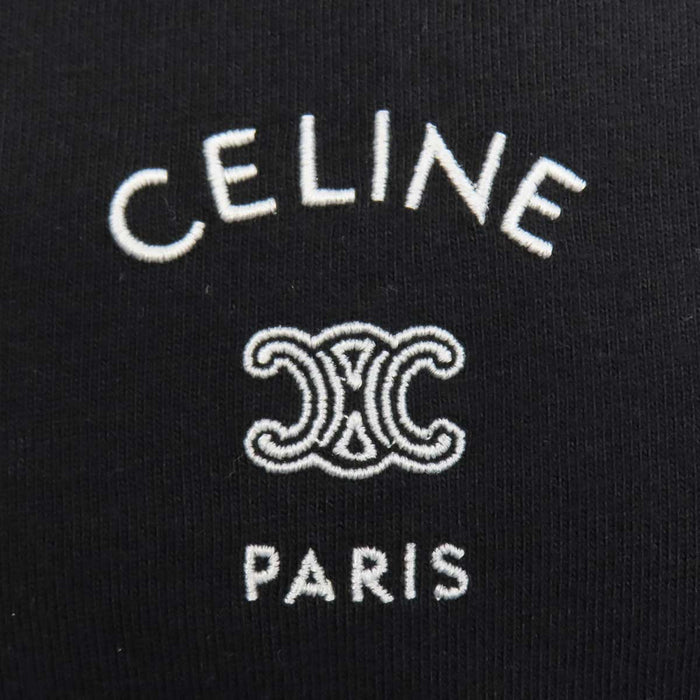CELINE 
ロゴ コットン クルーネック 
トリオンフ 刺繍 ロングスリーブ Tシャツ