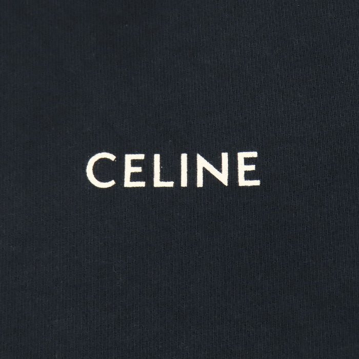 CELINE 
ウォッシュドブラック ウォッシュド加工 スウェット 
ルーズ コットン ロゴ フーディ