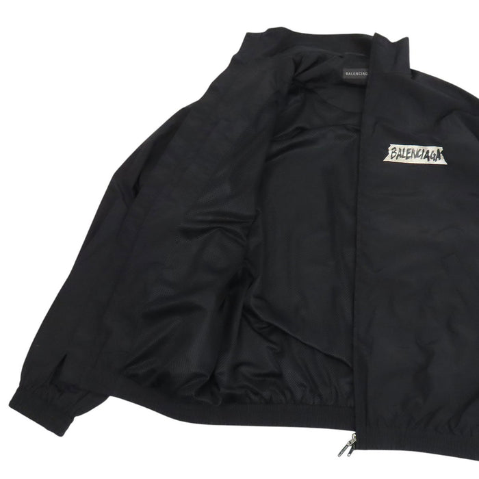 BALENCIAGA 
マスキングテープ ロゴ ダブルジップ ハイネック メッシュ コットン混 ナイロン混 
Masking Tape トラックスーツ ジャケット
