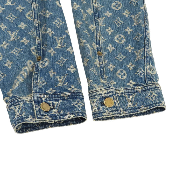 LOUIS VUITTON 
LV×SUPREME コットン ロゴボタン ジャカード 
シュプリーム コラボ モノグラム デニムジャケット