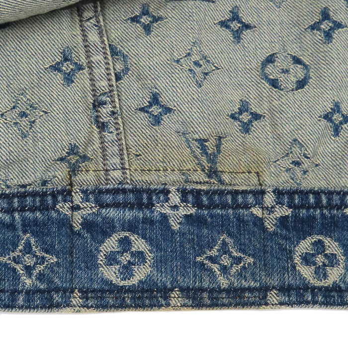 LOUIS VUITTON 
LV×SUPREME コットン ロゴボタン ジャカード 
シュプリーム コラボ モノグラム デニムジャケット